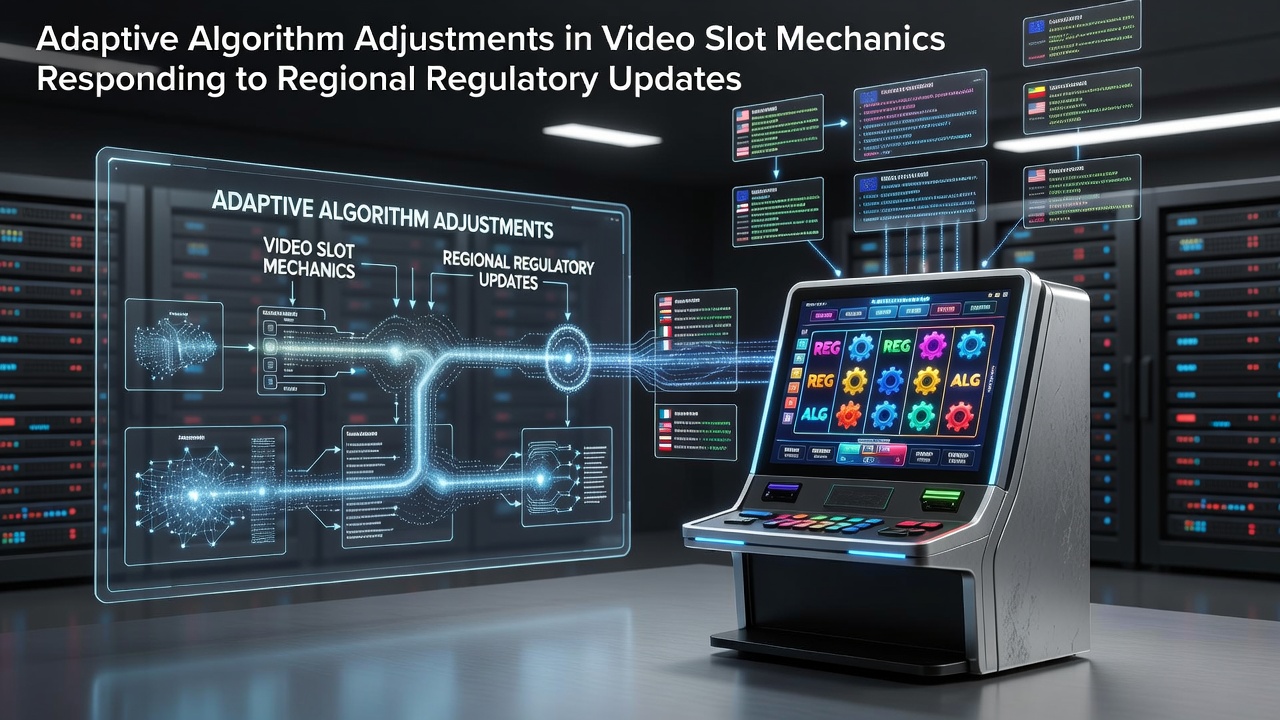 Visual representation of video slot algorithm adjustments in response to regulatory changes