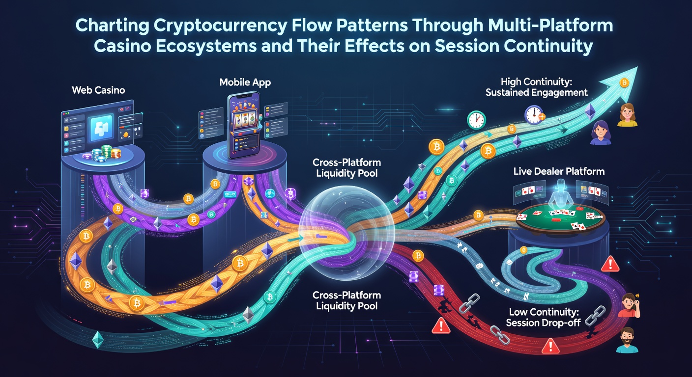 Visualization of cryptocurrency transaction flows across interconnected casino platforms showing session continuity metrics