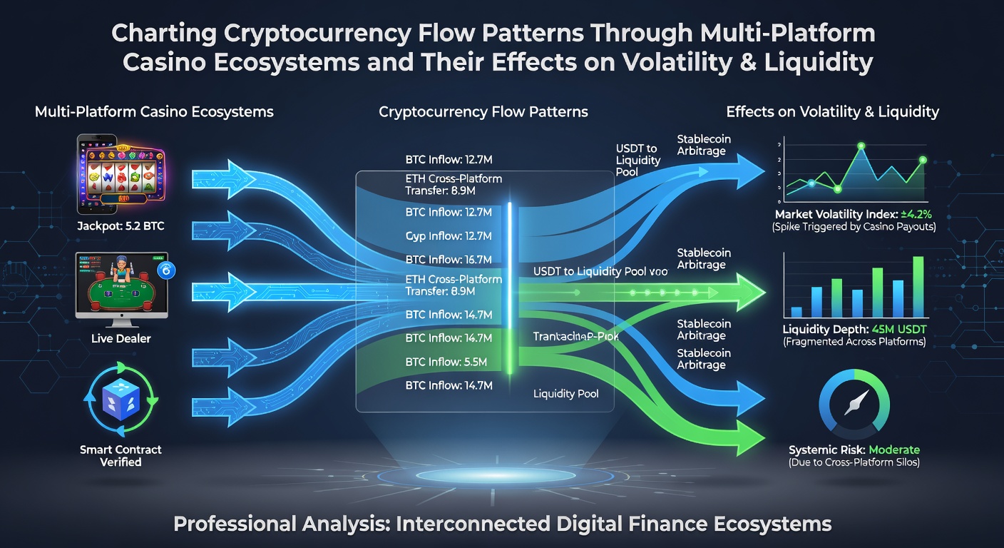 Chart displaying session continuity statistics tied to cryptocurrency transfers between casino platforms