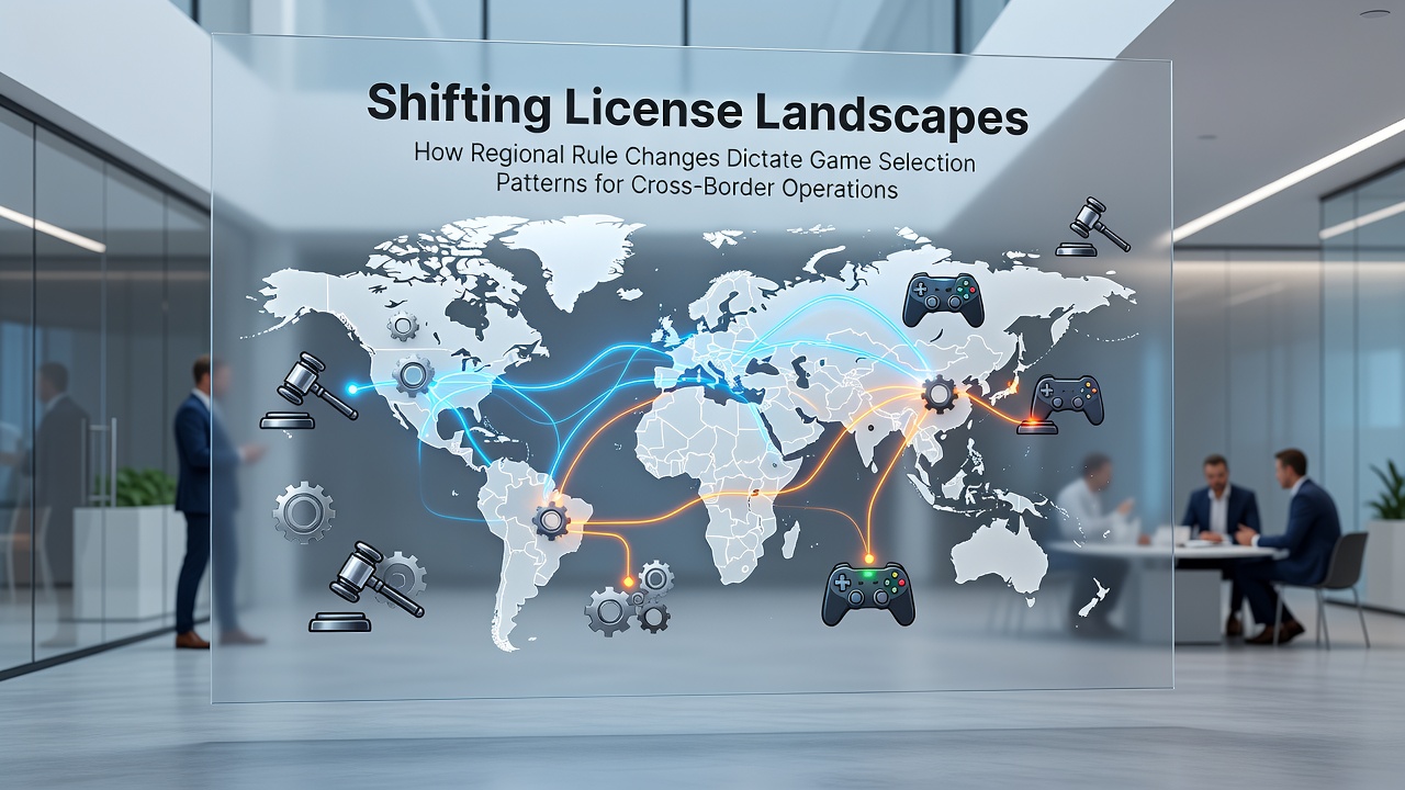 Infographic detailing player migration routes between licensed jurisdictions and corresponding game category changes
